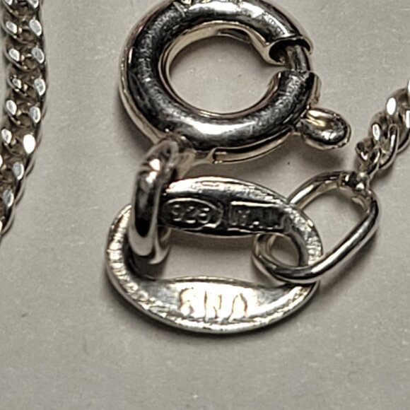 19 inch Sterling Silver Necklace 925 Italy Sterling Silver Necklace Chain 49cm - Picture 8 of 14